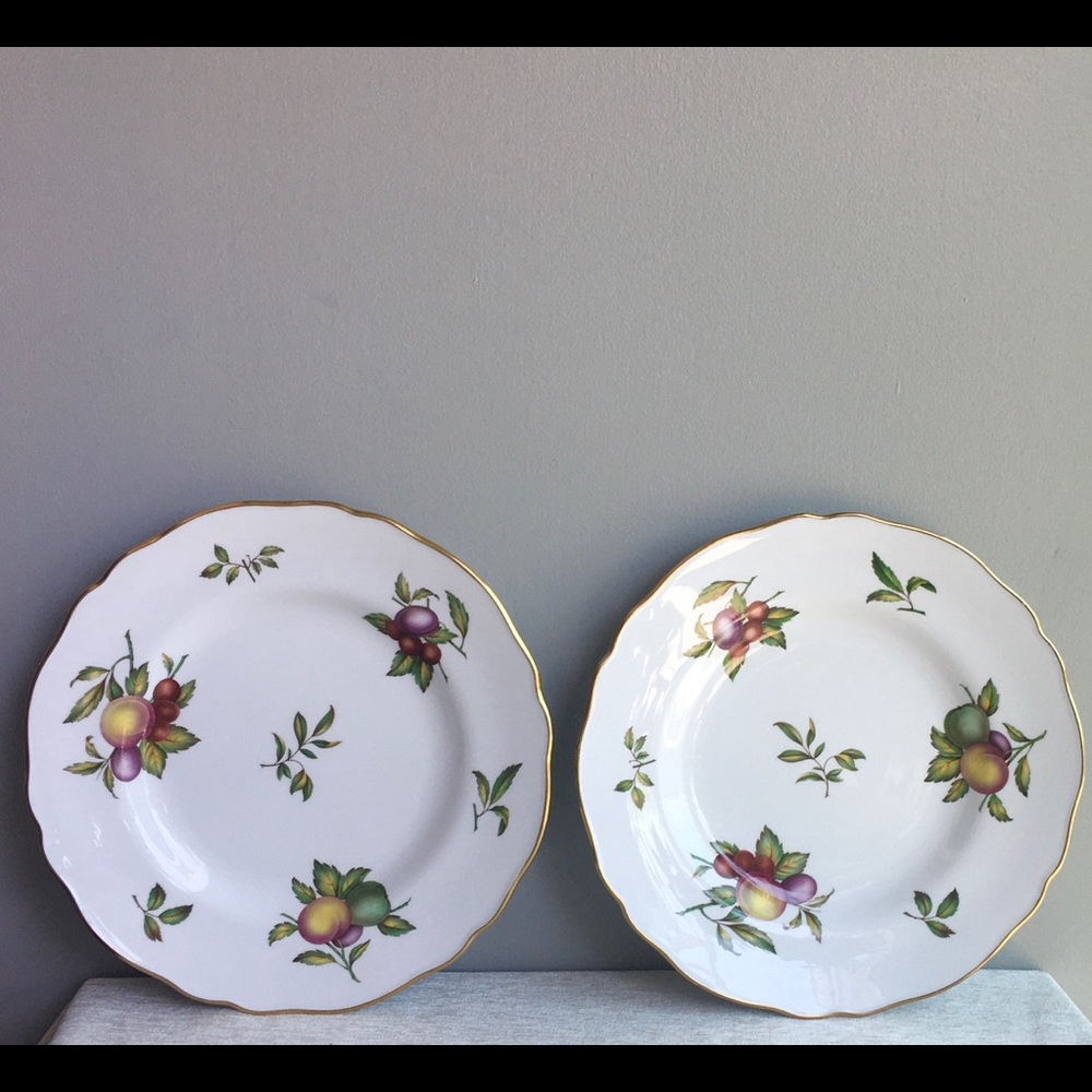 (2) two vintage SPODE bone china fruit plates